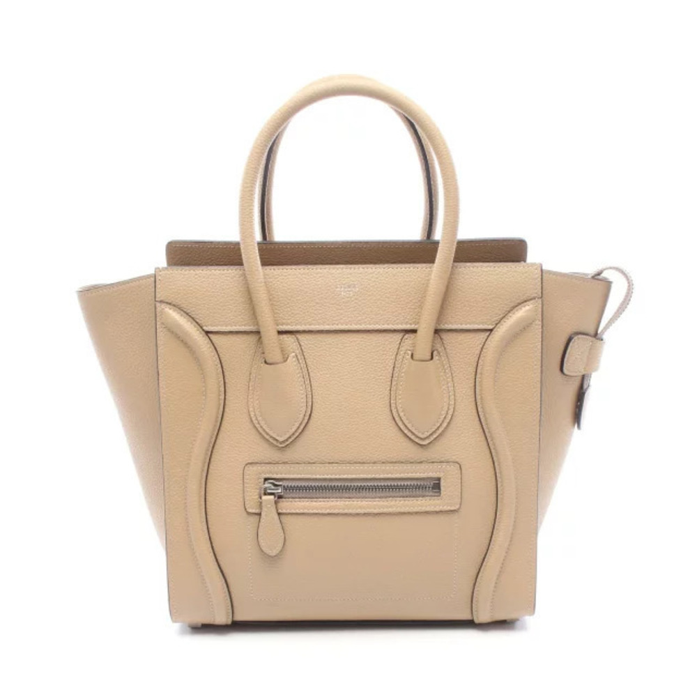 Celine Luggage Shopper Handbag Leather Beige Tan Brown